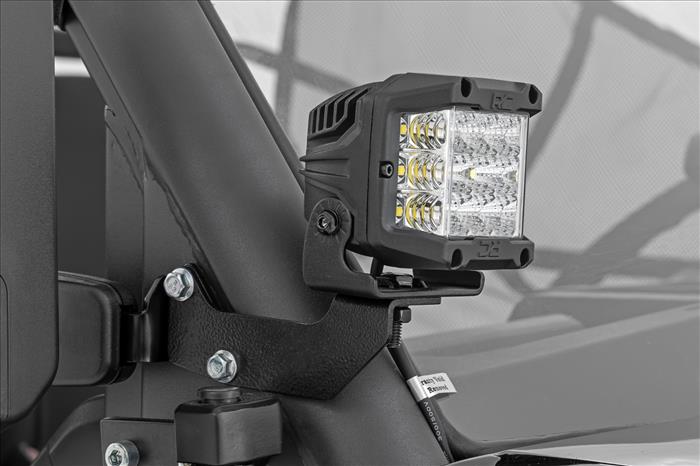 LED Light Kit Cage Mount 2 Inch Chrome Pair Wide Angle CFMOTO UFORCE 1000 Rough Country