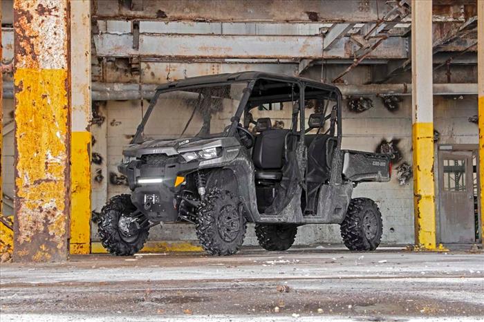 LED Light Bumper Mount 12 Inch Black Single Row White DRL Can-Am Defender HD 8/HD 9/HD 10 Rough Country