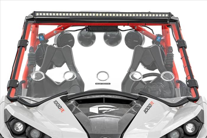 LED Light Kit Front Mount 40 Inch Black Dual Row White DRL Can-Am Commander Max Rough Country