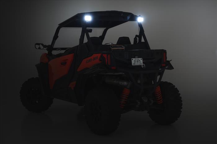 LED Light Kit Rear Mount 2 Inch Black Pair Spot Can-Am Maverick Sport 1000R Rough Country