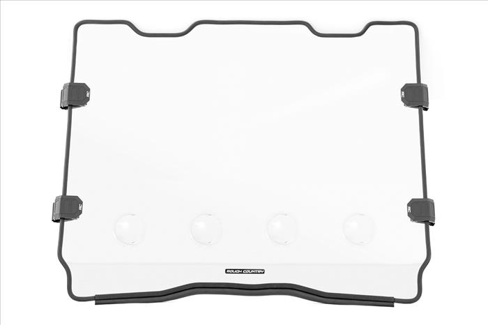 Vented Full Windshield Scratch Resistant Polaris RZR Turbo R 4 Rough Country