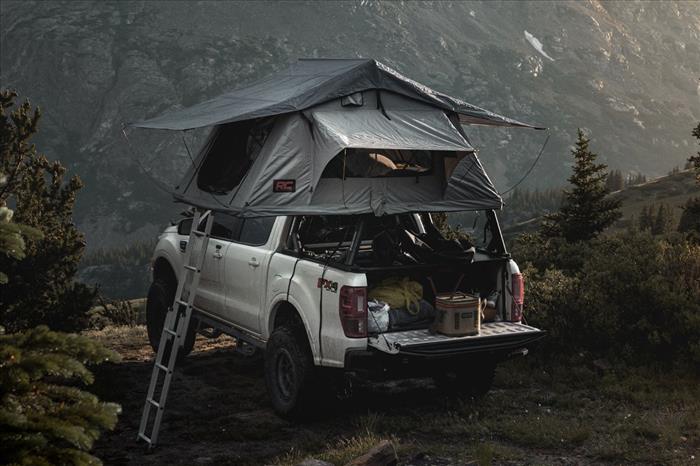 Roof Top Tent Rack Mount 12 Volt Accessory w/Ladder Extension & LED Light Kit Rough Country