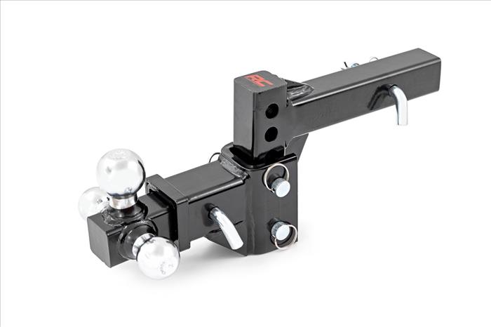 Adjustable Trailer Hitch 6 Inch Drop Multi-Ball Mount Fits 2 Inch Receiver Rough Country