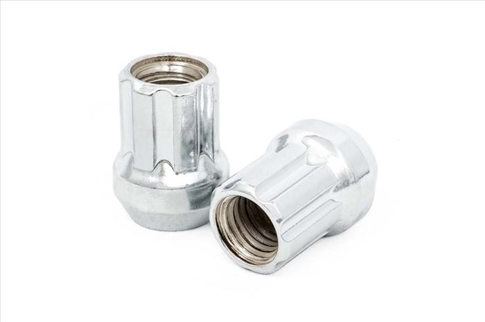9/16x18 Wheel Installation Kit w/Lug Nuts and Socket Key Chrome Open End Rough Country