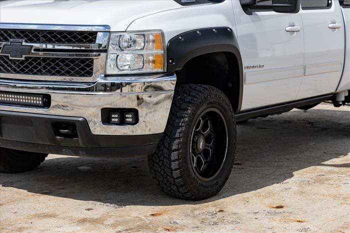 Pocket Fender Flares 6 Foot 7 Inch & 8 Foot Bed GAN Silver Chevy Silverado 1500/2500HD/3500HD (07-14) Rough Country