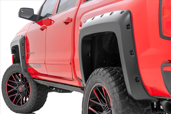Pocket Fender Flares 6 Foot 7 Inch & 8 Foot Bed GA0 Northsky Blue Chevy Silverado 1500 (14-18)/2500HD Rough Country
