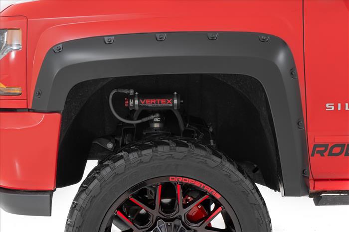 Pocket Fender Flares 5 Foot 9 Inch Bed GB8 Mosaic Black Chevy Silverado 1500 (14-18 & Classic) Rough Country