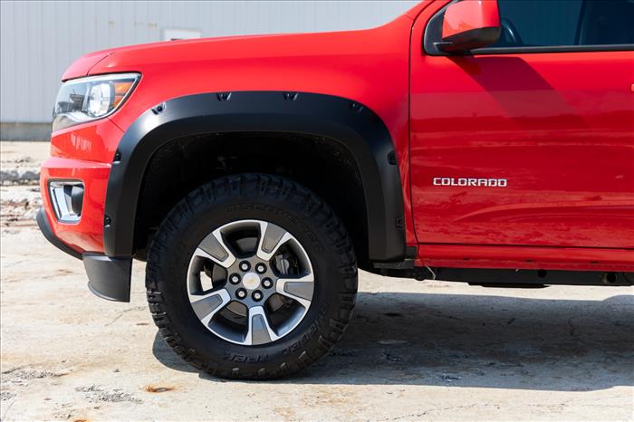 Pocket Fender Flares GAZ Summit White Chevy Colorado 2WD/4WD (2015-2022) Rough Country
