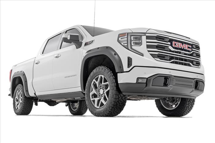 Pocket Fender Flares G1K Stone Blue GMC Sierra 1500 2WD/4WD (2019-2026) Rough Country