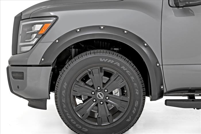 Pocket Fender Flares K23 Brilliant Silver Nissan Titan 2WD/4WD (17-24) Rough Country