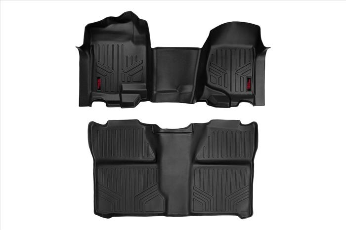 Floor Mats FR & RR OV Hump Crew Silverado/Sierra 1500/2500HD (07-14) Rough Country