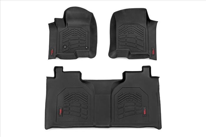 Sure-Fit Floor Mats FR & RR FR Bucket Crew Silverado/Sierra 1500/2500HD/3500HD (19-26) Rough Country