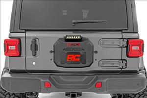 Spare Tire Carrier Delete 8 Inch Black Ser LED Jeep Wrangler JL (18-24) Rough Country