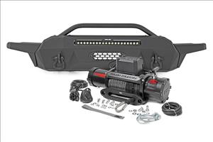 Front Bumper Hybrid 20 Inch Black LED 9500-Lb Winch Syn Toyota Tacoma (16-23) Rough Country