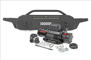 Front Bumper Hybrid 20 Inch Black LED 12000-Lb Winch Syn Toyota Tacoma (16-23) Rough Country