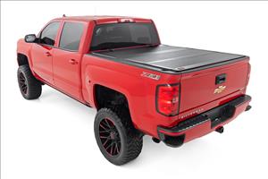 Hard Tri-Fold Flip Up Bed Cover 5 Foot 9 Inch Bed Silverado/Sierra 1500 (14-18 & Classic) Rough Country