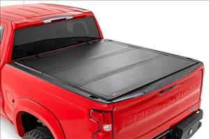 Hard Tri-Fold Flip Up Bed Cover 5 Foot 10 Inch Bed Chevy/GMC Sierra 1500 (19-26)/Silverado 1500 (19-26) Rough Country