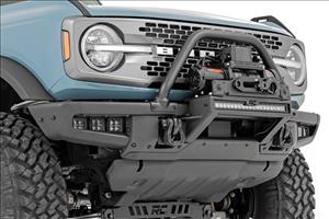 LED Light Kit Fog Mount Triple 2 Inch Black Pair Amber DRL Ford Bronco (21-25) Rough Country