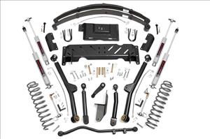 4.5 Inch Lift Kit Long Arm RR Leafs NP242 Jeep Cherokee XJ 4WD (84-01) Rough Country