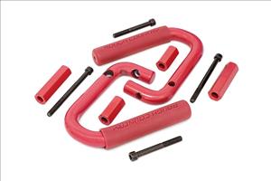 Grab Handles Steel Front Red Jeep Wrangler JK/Wrangler Unlimited (07-18) Rough Country