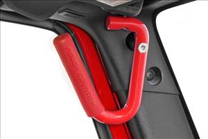 Grab Handles Steel Front Red Jeep Wrangler JK/Wrangler Unlimited (07-18) Rough Country