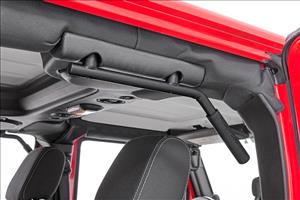 Grab Handles Steel FR & RR Black Jeep Wrangler JK/Wrangler Unlimited (07-18) Rough Country