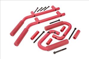 Grab Handles Steel FR & RR Red Jeep Wrangler JK/Wrangler Unlimited (07-18) Rough Country