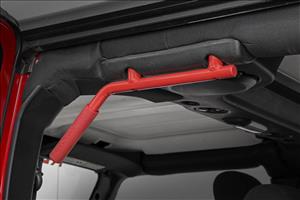 Grab Handles Steel FR & RR Red Jeep Wrangler JK/Wrangler Unlimited (07-18) Rough Country