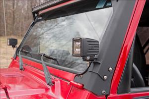 LED Light Mount Lower A-Pillar Pod Jeep Wrangler TJ (97-06)/Wrangler Unlimited (04-06) Rough Country