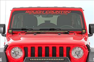 LED Light Kit Hinge Mount 2 Inch Black Pair White DRL Jeep Gladiator JT/Wrangler JL (18-26) Rough Country