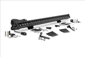 LED Light Kit Hood Mount 30 Inch Black Single Row Jeep Gladiator JT/Wrangler JL (18-26) Rough Country
