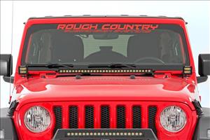 LED Light Kit Hood Mount 30 Inch Black Single Row Jeep Gladiator JT/Wrangler JL (18-26) Rough Country