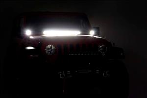 LED Light Kit Cowl Mount 2 Inch Black Pair Amber DRL Jeep Gladiator JT/Wrangler JL (18-26) Rough Country