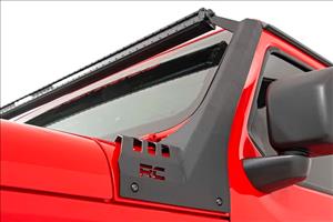 LED Light Kit Windshield Mount 50 Inch Black Single Row Jeep Gladiator JT/Wrangler JL (18-26) Rough Country