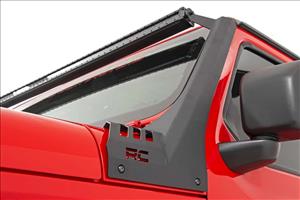 LED Light Kit Windshield 50 Inch Black Dual Row Amber DRL Jeep Gladiator JT/Wrangler JL (18-26) Rough Country