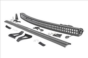 LED Light Kit Windshield Mount 50 Inch Black Dual Row Jeep Cherokee XJ (84-01) Rough Country