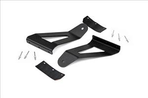 LED Light Kit Windshield Mount 50 Inch Black Dual Row Jeep Cherokee XJ (84-01) Rough Country