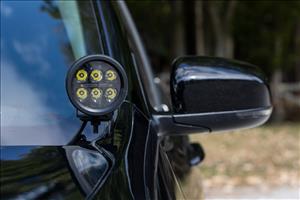 LED Light Kit Ditch Mount 2 Inch Black Pair Spot Jeep Cherokee KL (14-21) Rough Country