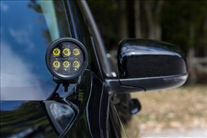 LED Light Kit Ditch Mount 2 Inch Black Pair White DRL Jeep Cherokee KL (14-21) Rough Country