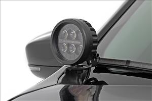 LED Light Kit Ditch Mount Black Series Round 3.5 Inch Amber DRL Jeep Cherokee KL (14-21) Rough Country