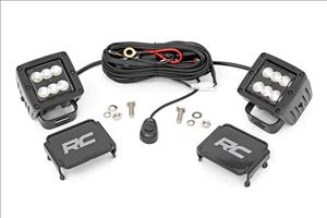 2 Inch Black Series LED Light Pods Pair Flood Rough Country