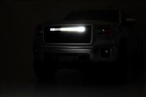 Mesh Grille 30 Inch Dual Row LED Black Amber DRL GMC Sierra 1500 (14-15) Rough Country