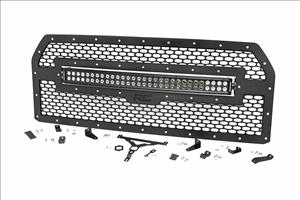 Mesh Grille 30 Inch Dual Row LED Black Amber DRL Ford F-150 (15-17) Rough Country