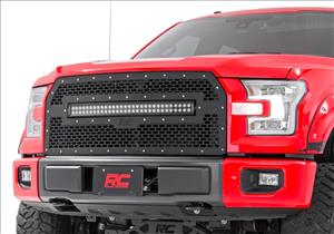 Mesh Grille 30 Inch Dual Row LED Black Amber DRL Ford F-150 (15-17) Rough Country