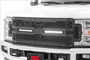 Mesh Grille 12 Inch Dual Row LED Black Ford F-250/F-350 Super Duty (17-19) Rough Country