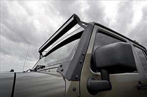 LED Light Mounts Upper Windshield 50 Inch Jeep Wrangler JK/Wrangler Unlimited (07-18) Rough Country