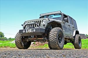 LED Light Kit Windshield Mount 50 Inch Black Dual Row Jeep Wrangler JK (07-18) Rough Country