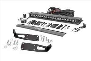 LED Light Kit Bumper Mount 20 Inch Black Single Row White DRL Ram 2500 (03-18)/3500 (03-18) Rough Country