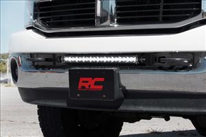 LED Light Kit Bumper Mount 20 Inch Black Single Row White DRL Ram 2500 (03-18)/3500 (03-18) Rough Country