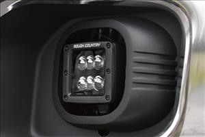 LED Light Kit Fog Mount 2 Inch Black Pair Ford F-250/F-350 Super Duty (11-16) Rough Country